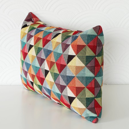 Poszewka Gobelinowa 30x60 3D TAPESTRY kolorowa grometryczna