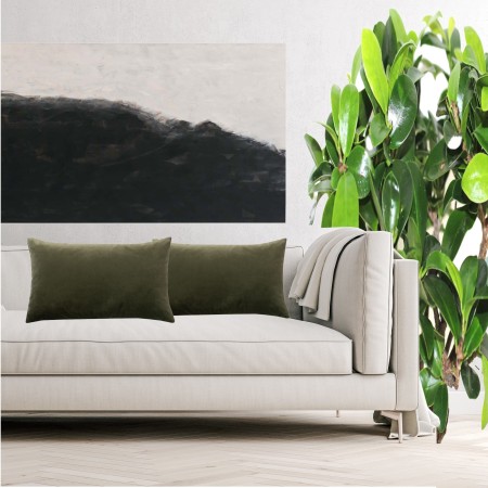 Poszewka aksamitna 40x60cm ZIELEŃ KHAKI  QUEEN_19