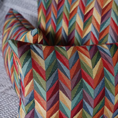 Poszewka 60x60cm ZIGGY Gobelinowa  PolDesign Jodełka Kolorowa