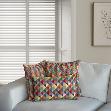 Poszewka 60x60cm ZIGGY Gobelinowa  PolDesign Jodełka Kolorowa