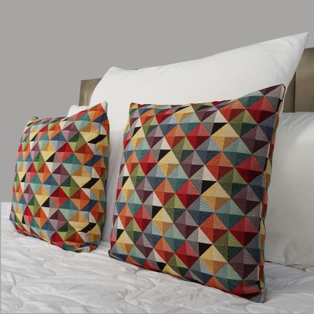 Poszewka Gobelinowa 60x60 cm TAPESTRY kolorowa geometryczna