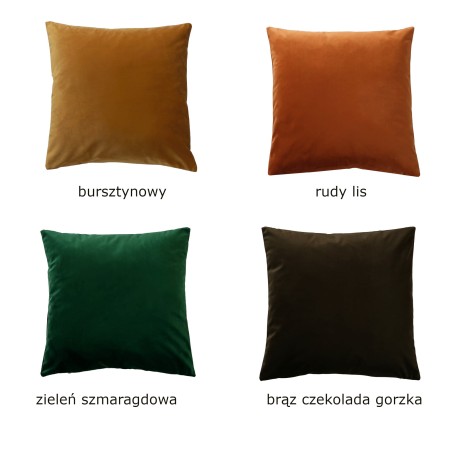 Poszewka Świąteczna ŁUSKA 60x60 Zielone Liście Brązowy Aksamit PolDesign