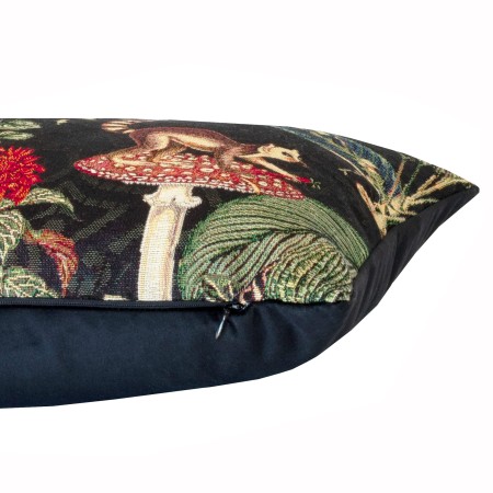 Poduszka gobelinowa 60x60cm Czarna Lemur Zebra Liście Grzyby PolDesign