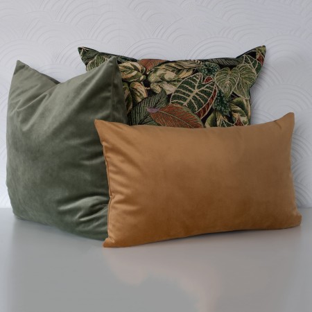 Poszewka Gobelinowa 60x60cm DŻUNGLA w liście aksamitna Poldesign