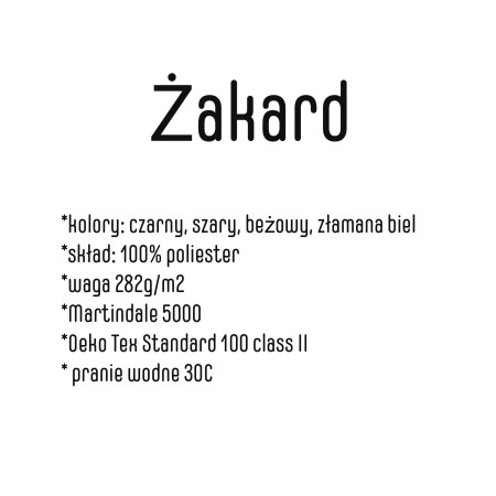 Poszewka żakardowa 60x60cm CZARNY LIŚĆ beżowa szara czarna