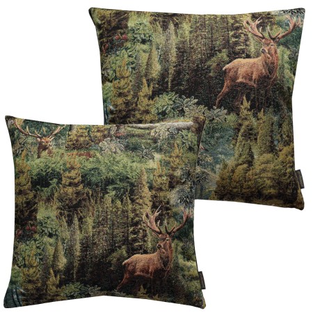 Poszewka Gobelinowa 55x55 cm myśliwska JELEŃ w lesie PolDesign