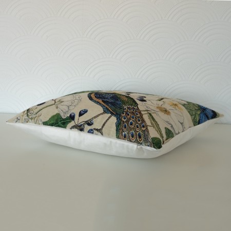 Poduszka gobelinowa 50x50cm Pawie i Kwiaty Jasna PolDesign