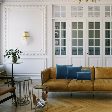 Poszewka aksamitna 50x50cm niebieska QUEEN_9