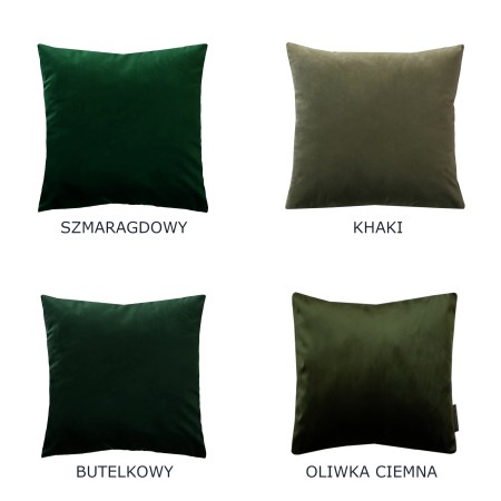 Poszewka aksamitna 50x50cm ZIELEŃ KHAKI  QUEEN_19