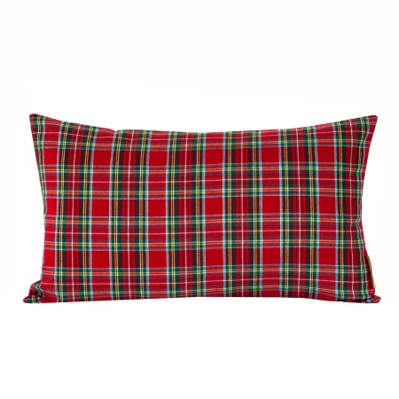 Red tartan pillow with gold thread rectangular 30x50 no background.jpg
