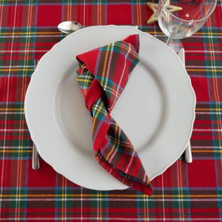 red tartan christmas cotton napkin 1.jpg