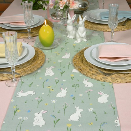 Bieżnik 280 cm Zajączek Wielkanocny Bawełniany Świąteczny na stół