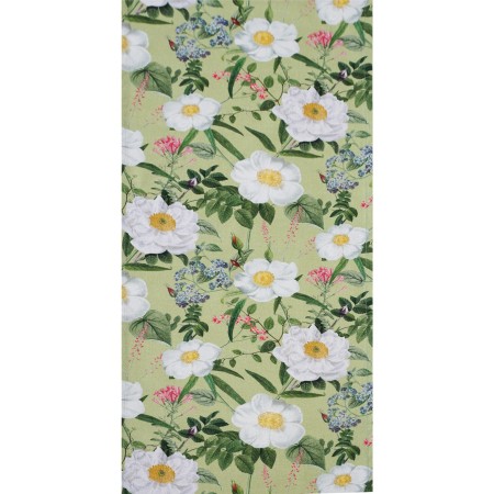 Bieżnik na stół 220 cm ANEMON wielkanocny wiosenny zielony w kwiaty