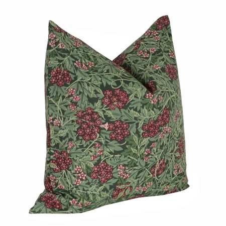 Poszewka 40x80 cm bawełniana HOYA zielona w kwiaty różowe