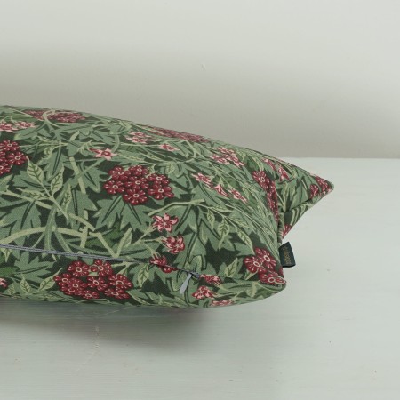 Poszewka 40x80 cm bawełniana HOYA zielona w kwiaty różowe