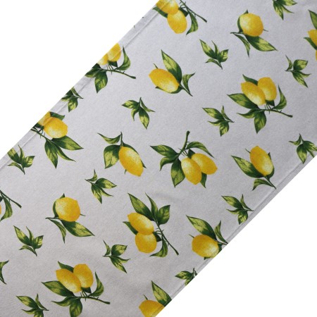 Bieżnik 280cm Cytryna Lniany na Stół Śródziemnomorski