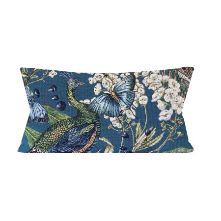 Poszewka Gobelinowa 30x60cm PAW NIEBIESKI Motyle Kwiaty PolDesign