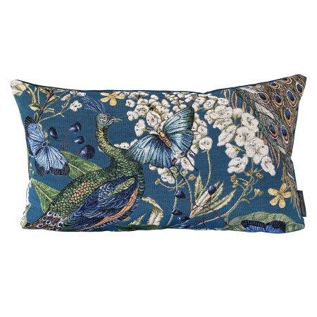 Poszewka Gobelinowa 30x60cm PAW NIEBIESKI Motyle Kwiaty PolDesign