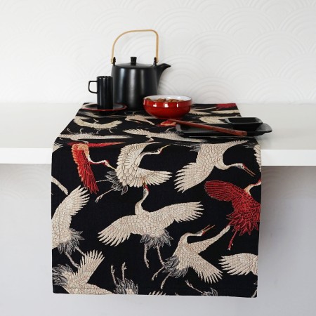 Bieżnik PTAKI 35x120 cm gobelinowy żurawie dekoracyjny na stół PolDesign