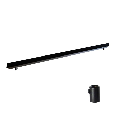 Podsufitka czarna prostokątna maskownica sufitowa 115cm 2 otwory +01A