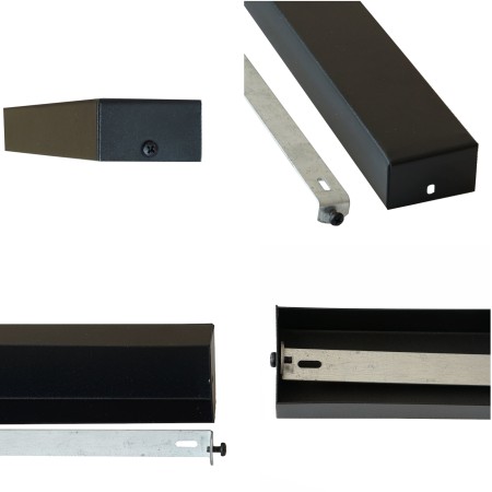 Podsufitka czarna prostokątna maskownica sufitowa 115cm 2 otwory +01S