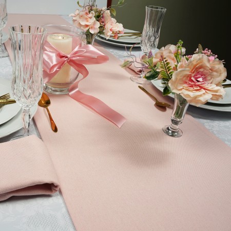 Bieżnik 280cm Różowy Wesele Komunia Ozdobny Świąteczny Bawełniany