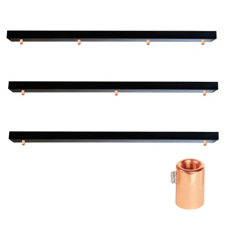 Podsufitka czarna prostokątna maskownica sufitowa 115cm 4 otwory + miedź 09