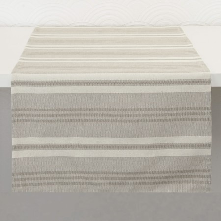 Bieżnik na stół 280cm skandynawski beżowy paski bawełniany