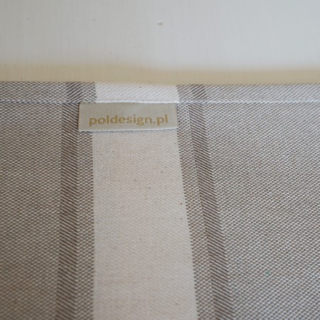 Bieżnik na stół 280cm długi beżowy skandynawski pasy wielkanocny