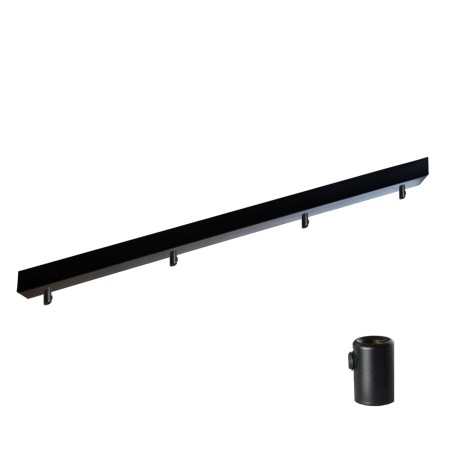 Podsufitka czarna prostokątna maskownica sufitowa 115cm 4 otwory +01A