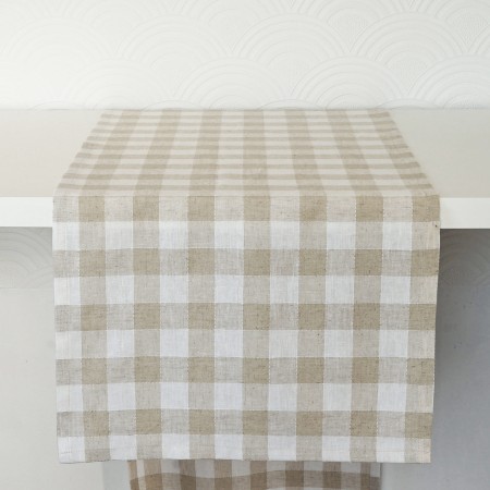 Bieżnik na stół 280cm lniany KRATA styl skandynawski Poldesign