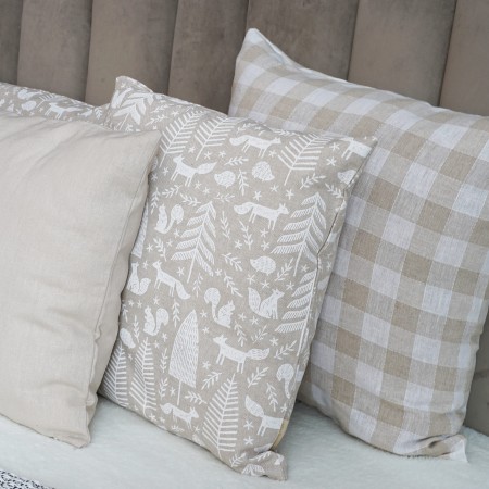 Bieżnik na stół 160cm KRATA lniany beżowy styl skandynawski Poldesign