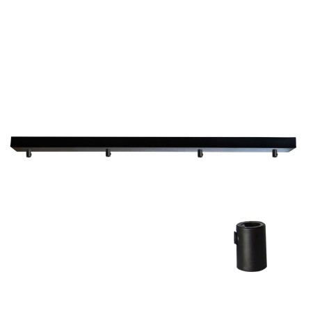 Podsufitka czarna prostokątna maskownica sufitowa 115cm 4 otwory +01S