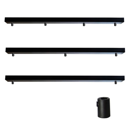 Podsufitka czarna prostokątna maskownica sufitowa 115cm 4 otwory +01S