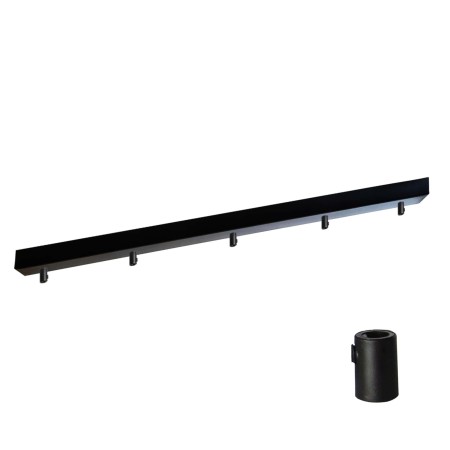 Podsufitka czarna prostokątna maskownica sufitowa 115cm 5 otworów + 01S