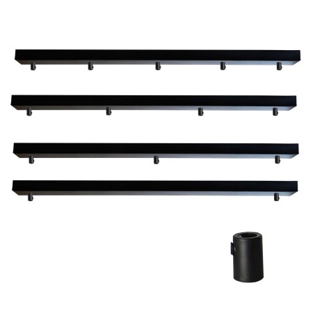 Podsufitka czarna prostokątna maskownica sufitowa 115cm 5 otworów + 01S