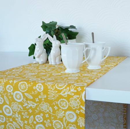 Bieżnik Wielkanocny Żółty 37*280 KWIATY SKANDYNAWSKIE