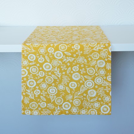 Bieżnik Wielkanocny Żółty 37*220 KWIATY SKANDYNAWSKIE