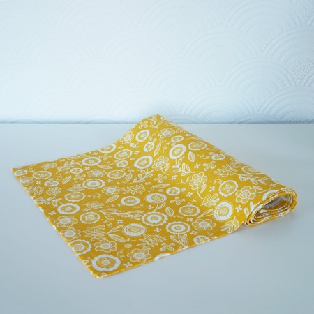 Bieżnik Wielkanocny Żółty 37*220 KWIATY SKANDYNAWSKIE