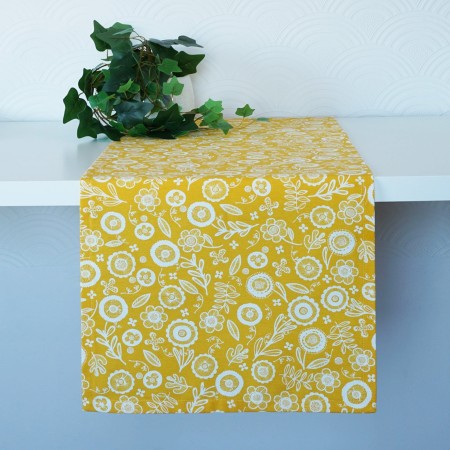 Bieżnik Wielkanocny Żółty 37*220 KWIATY SKANDYNAWSKIE