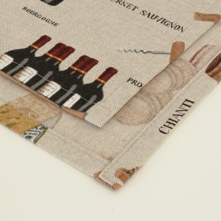 Bieżnik 220cm lniany na stół o śródziemnomorskim motywie Skandynawski Styl