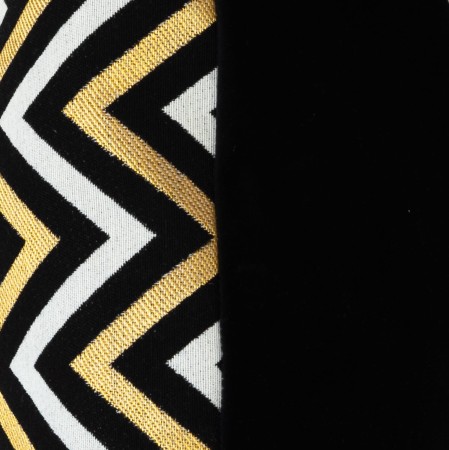 Poduszka 30x60cm Czarna Złota Biała Zig-Zac Gobelinowa Poduszka PolDesign