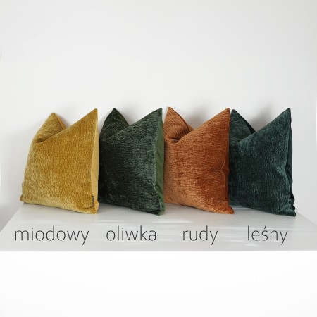 Poszewka 55x55 BARRY MIODOWY aksamitna dekoracyjna ozdobna