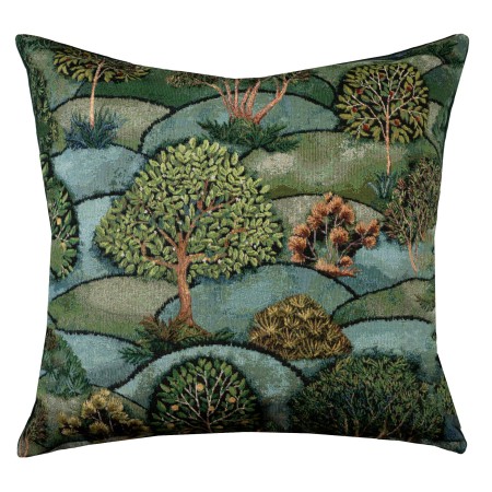 Poszewka Gobelinowa 45x45cm Sad Zielona Niebieska PolDesign
