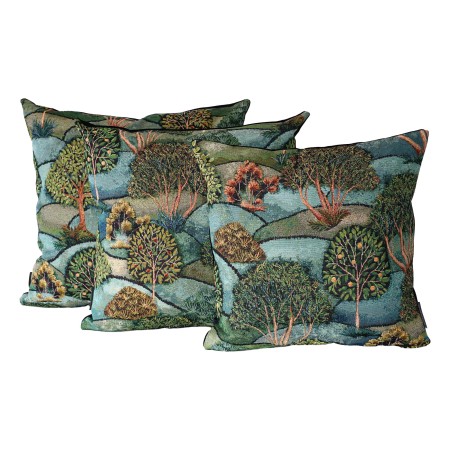 Poszewka Gobelinowa 45x45cm Sad Zielona Niebieska PolDesign