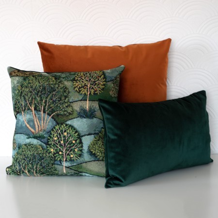 Poszewka Gobelinowa 45x45cm Sad Zielona Niebieska PolDesign