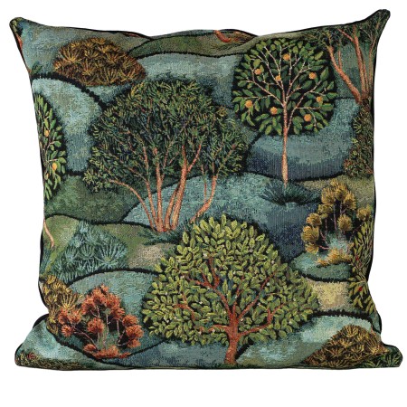 Poszewka Gobelinowa 45x45cm Sad Zielona Niebieska PolDesign