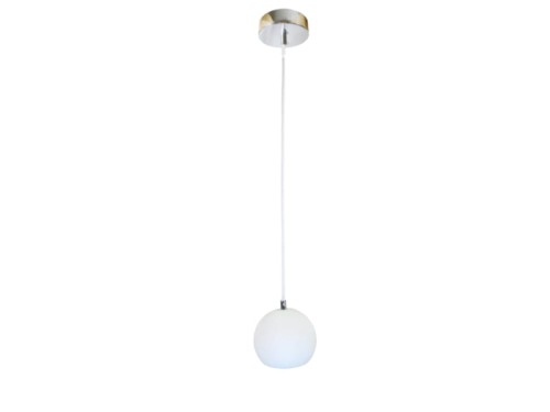 Przejdź do produktu Lampa wisząca kula 12cm biała/chrom/chrom