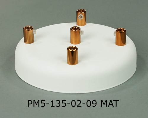 Przejdź do produktu Podsufitka metalowa 5 otworów 135mm kolor biały + miedź