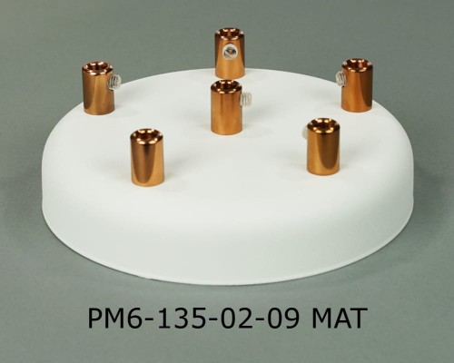 Przejdź do produktu Podsufitka metalowa 6 otworów 135mm kolor biały + miedź